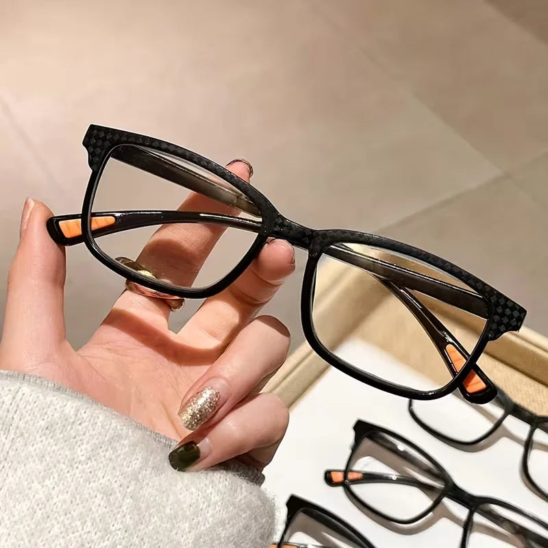 5-Piece Set of Business Square Reading Glasses, Simple and Lightweight, Anti Blue Light