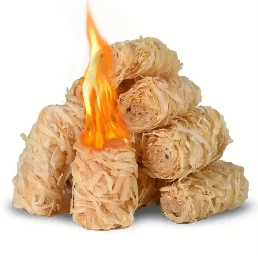 Natural Wax Wood Fire Starter Sticks 30/60/100Pcs for BBQ, Fireplace, Chimney Oven, Charcoal Lighter, Outdoor Camping