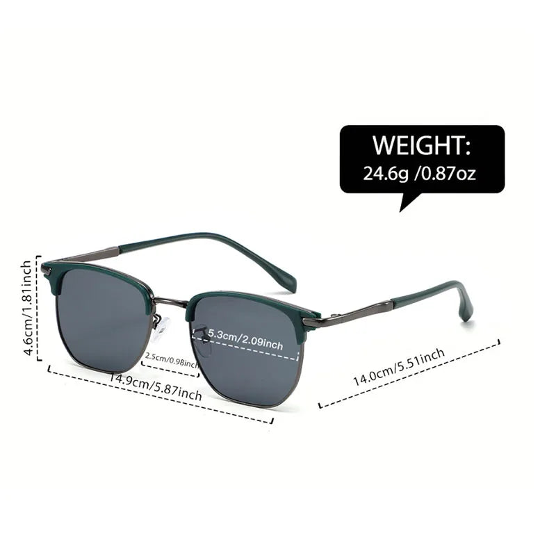 Vintage Square Metal Frame Sunglasses for Men and Women, Retro Unisex Fashion UV400 Protection Eyewear