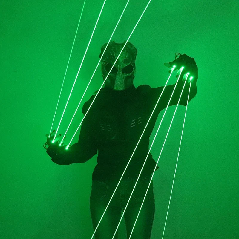 532nm Green Laser Gloves Beam Flash Finger Single Point Big Beam Lazer Cannon LED Palm Luminous Gloves For DJ Club Party Show