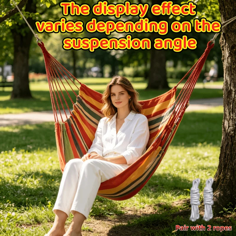 All-weather striped hanging swing chair, soft and comfortable hanging chair, suitable for indoor and outdoor use