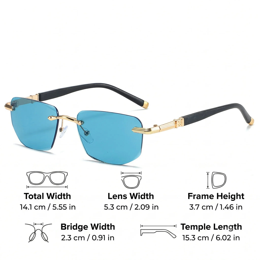 Frameless Cut Edge Sun Reading Glasses for Men, Suitable for Outdoor Driving, Daily Leisure, and Sun Protection Reading