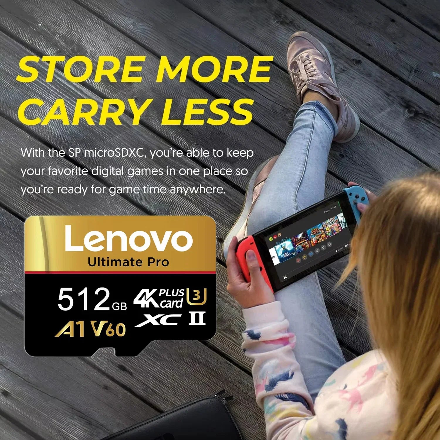 Extra Large Lenovo 512GB SD Cards TF Cards Micro TF SD Memory Card 256GB 4K 64GB for Camera/Laptop/Phone/Dashcam