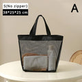 Mesh Portable Storage Bag Hanging Shower Toiletry Bag Bathroom Accessories Capacity for Beach,Swimming,Gym, Travel Essentials