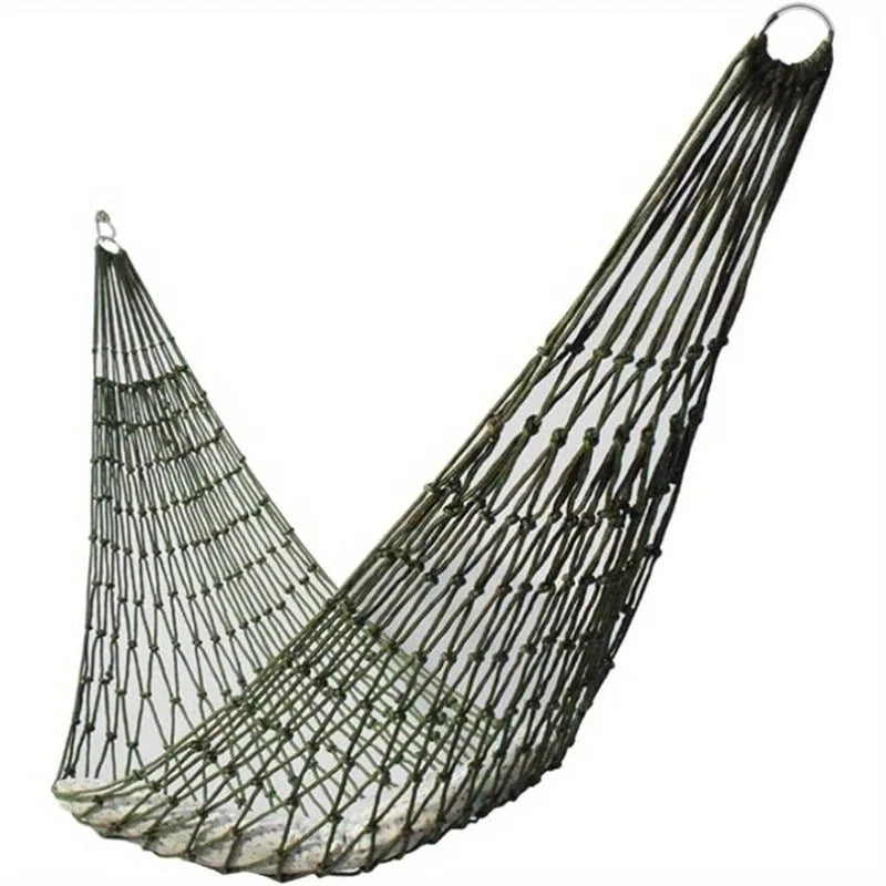 Heavy-Duty Thickened Nylon Outdoor Hammock with Green Insect Net, Portable Hammock for Garden & Camping