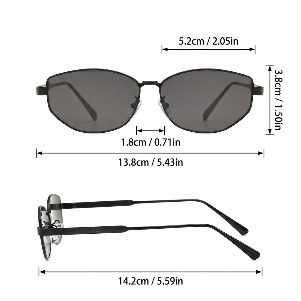 VIOLA MAG Luxury Vintage Cat Eye Sunglasses, High-Quality Vintage Glasses, Fashionable Irregular Style, Free Suede Storage Pouch