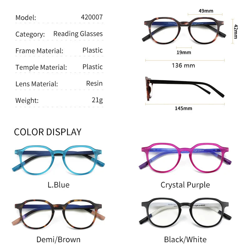 ZENOTTIC Retro Circular Anti-blue Light Glasses Blue Light Blocking Round Computer Eyeglasses for Unisex Fashion 420007