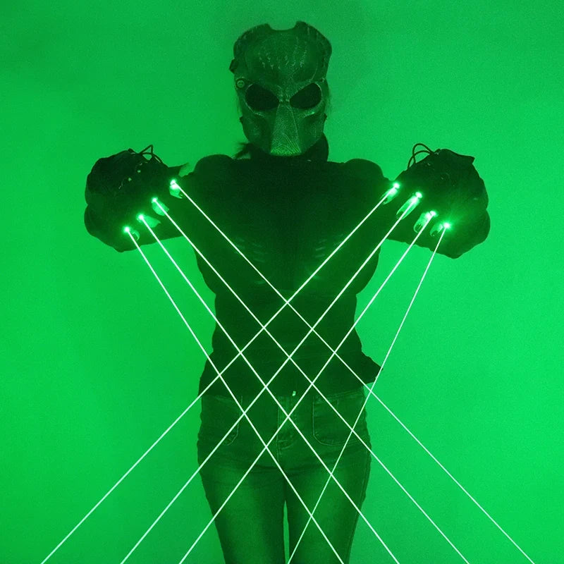 532nm Green Laser Gloves Beam Flash Finger Single Point Big Beam Lazer Cannon LED Palm Luminous Gloves For DJ Club Party Show