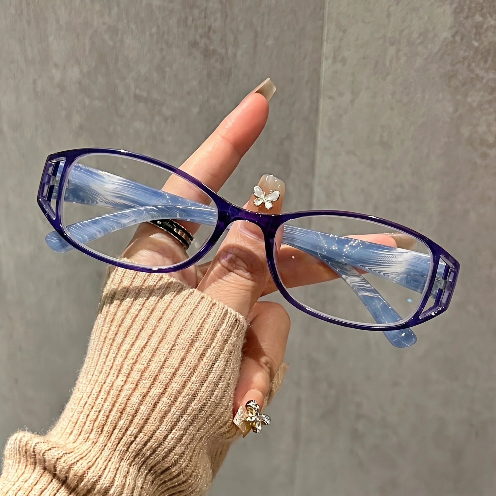 7 Pairs of Retro Colored Flower Anti Blue Light Reading Glasses, Home and Outdoor Multi Scene Elderly Glasses