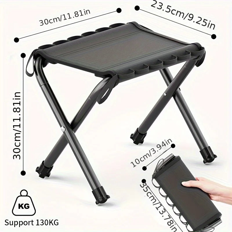Load-bearing 286.6 pounds, hanging folding stool, outdoor camping portable stool, folding chair, fishing and picnic dual-purpose