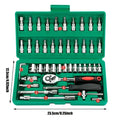 46 Piece 1 4 Inch Drive Socket Wrench Set Metric Hexagonal Socket Ratchet Wrench for Home and Auto Repair Hand Tool