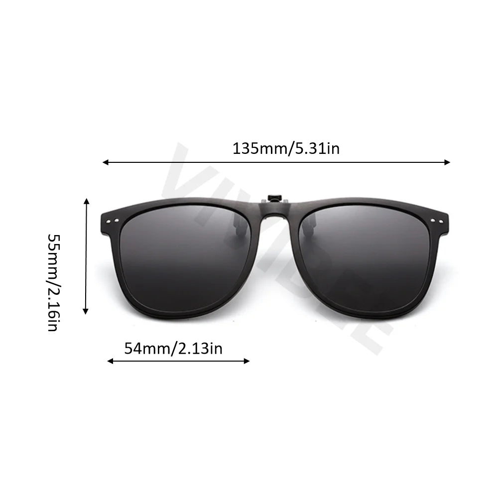 VIVIBEE Men Polarized Lens Flip Up Clip on Sunglasses Women Photochromic Oversized Driving Sun Glasses UV400 Gradient Clips
