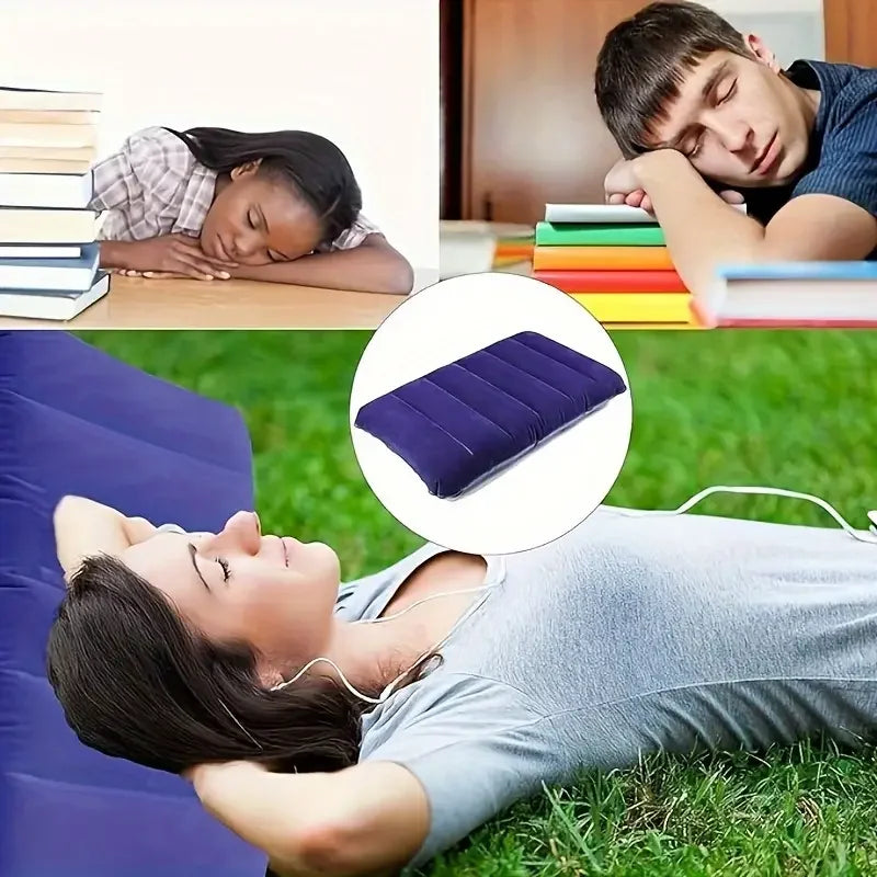 47x30cm Air Cushion Pillows Outdoor Camping Sleep Cushion Folding Square Inflatable Pillows Travel Backrest Plane Head Rest Big