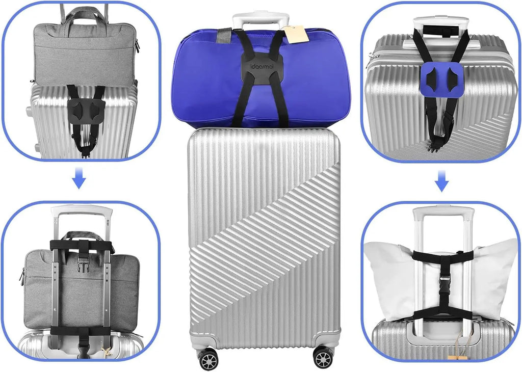Luggage Straps Bag Bungee，Luggage Straps Suitcase Adjustable Belt，Add a Bag Easy to Travel Suitcase Elastic Strap Belt – (Black)