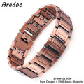 ARADOO Copper Bracelet for Men 100% Pure Copper Magnetic Link Bracelets Jewelry Gift with Adjustable Sizing Tool