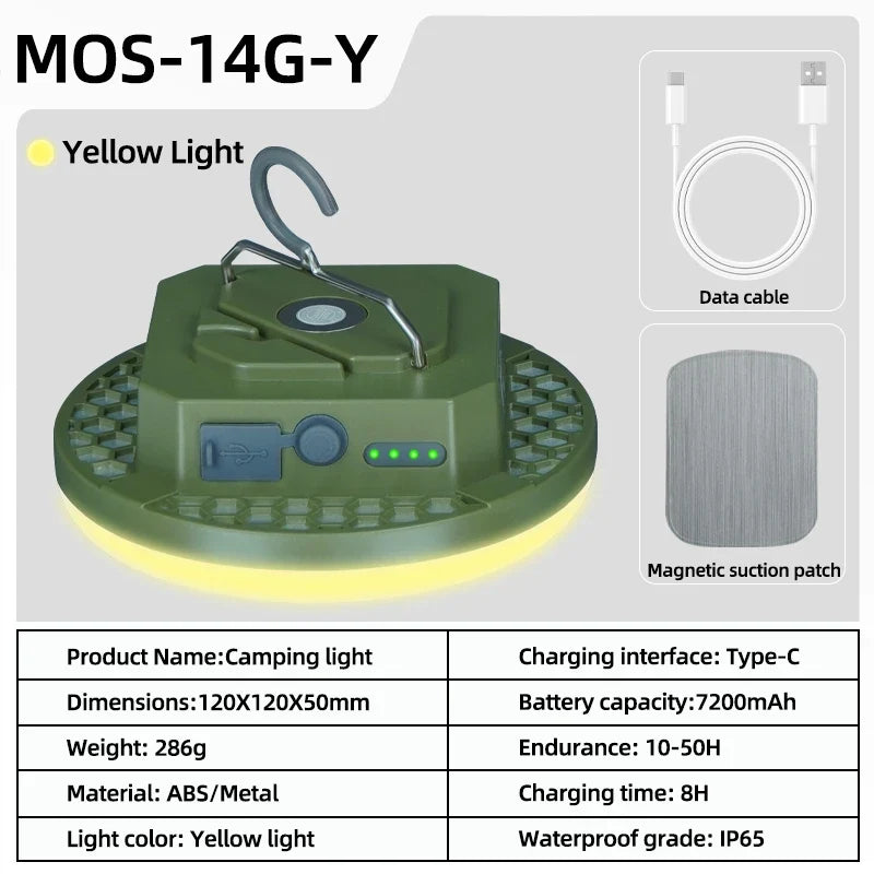 MOSLIGHTING Camping Light Rechargeable Lantern Portable Flashlight Emergency Night Market Lights Outdoor Camping Bulb Tent Lamp