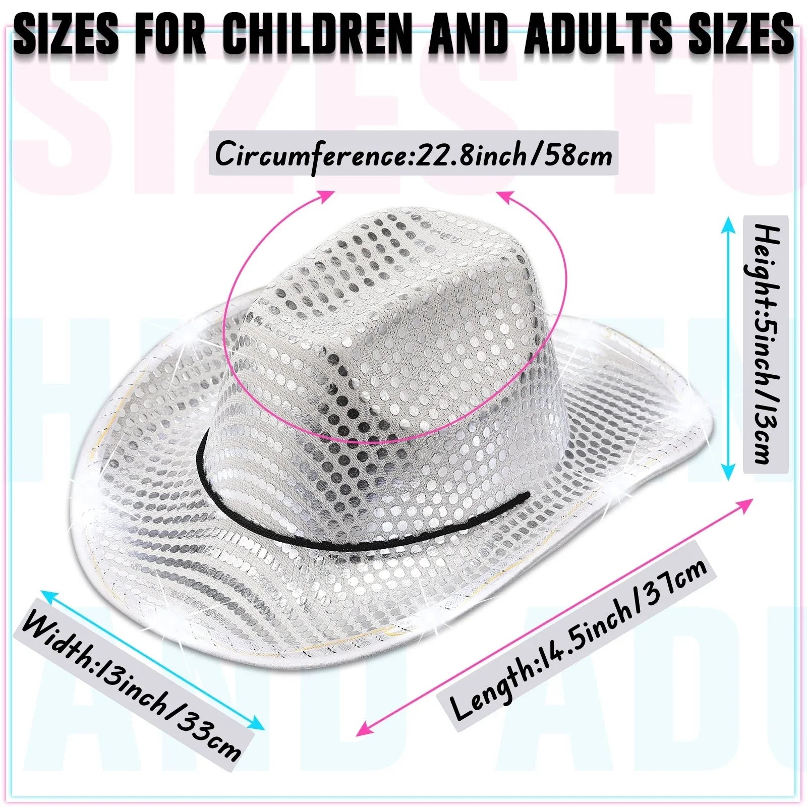 6-20pcs Light Up Cowboy Hats LED Flashing Cowgirl Hats Western Cowboy Hats for women for Wedding Reception Dance Ball Party