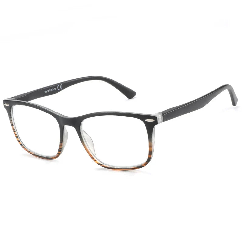 ZENOTTIC Fashion Square Reading Glasses Men Anti Blue Light Blocking Eyeglasses Computer Readers with Spring Hinge