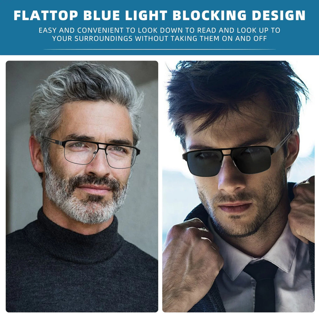 Blue light Reading Glasses for Men Metal Frame Readers Computer Eyeglass fit read Magnifier Presbyopia Lens Eyewear +0.75~3.0