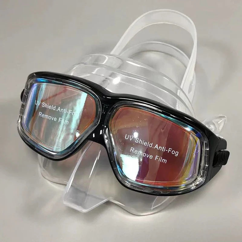 QYQ Professional Snorkeling Scuba Diving Mask Diving Goggles Silicone Panoramic Dive Mask For Adult Swimming Goggles Snorkeling