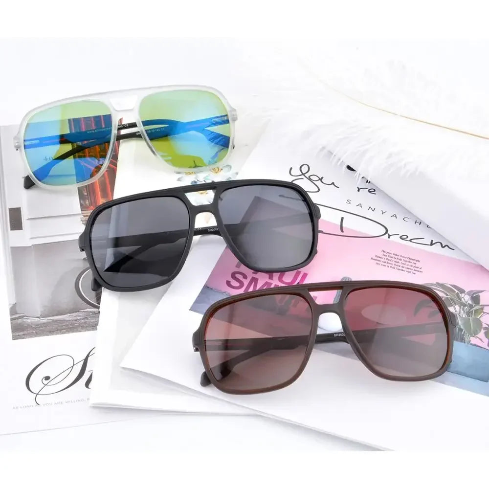 Men Sunglasses Polarized Tr90  Vintage Anti-Uv Driving  Black Goggles Eyewear Rectangle Shades Sun Glassed For Men Custom