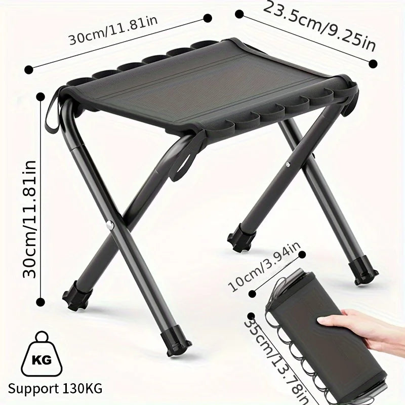 Load-bearing 286.6 pounds, hanging folding stool, outdoor camping portable stool, folding chair, fishing and picnic dual-purpose