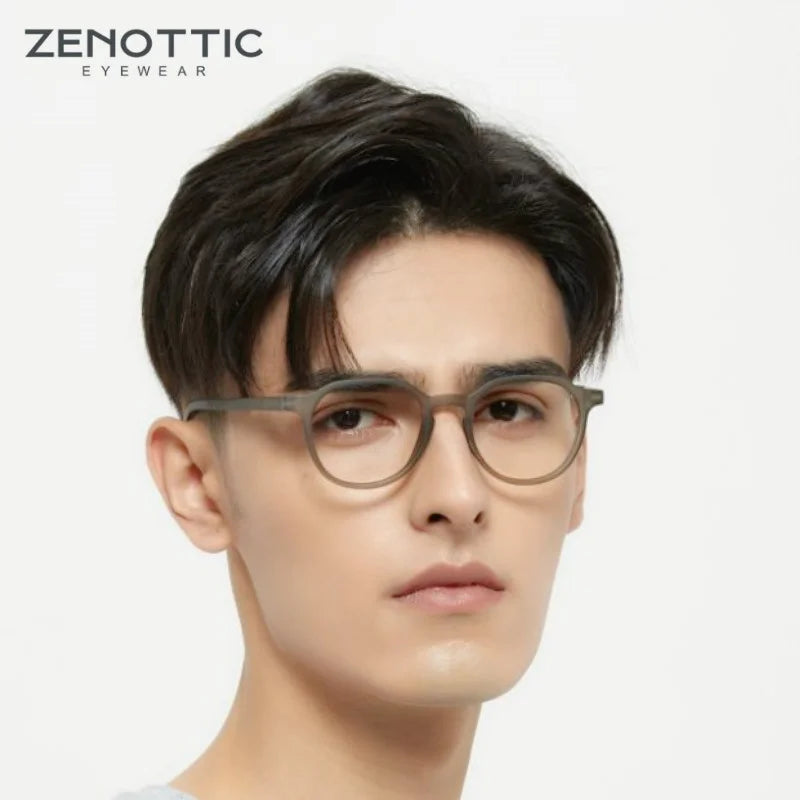 ZENOTTIC Retro Circular Anti-blue Light Glasses Blue Light Blocking Round Computer Eyeglasses for Unisex Fashion 420007