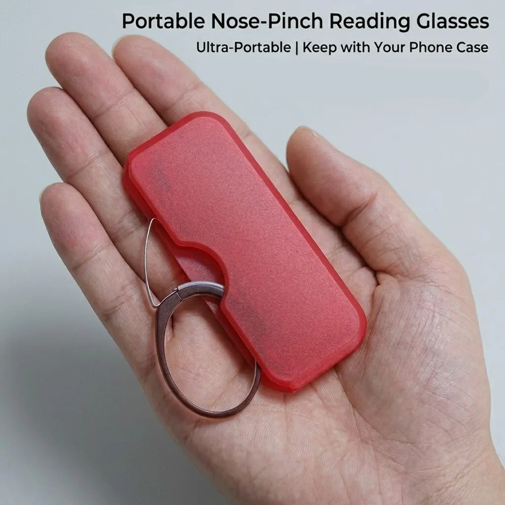 Portable Nose Clip Reading Glasses Men Women Mini Legless Presbyopic Eyeglasses Stick On Phone Case Wallet Pocket Reader Glasses