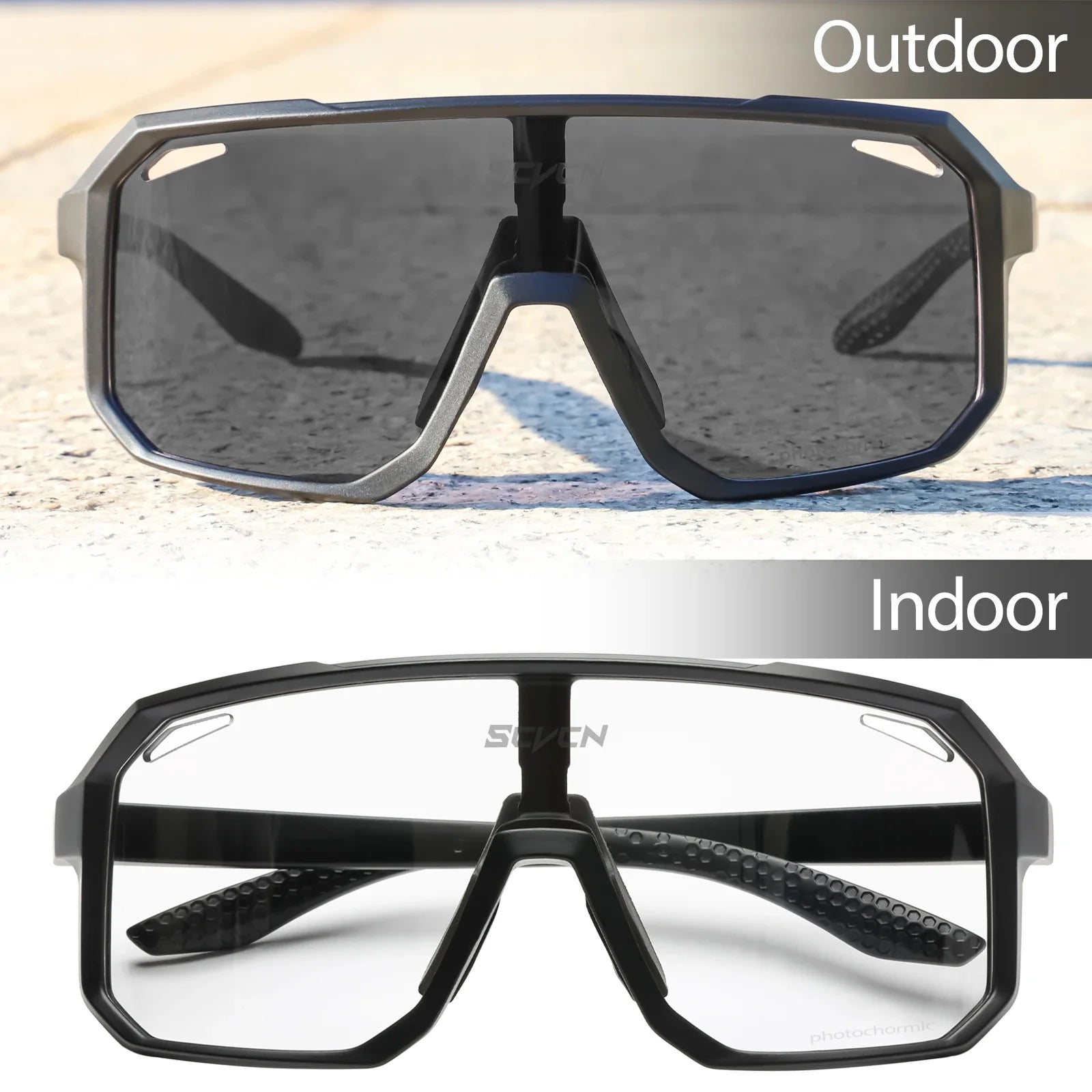 Photochromic Cycling Glasses Men Women Outdoor Sports Mtb Bicycle Sunglasses UV400 Protection Safety Bike Running Goggles