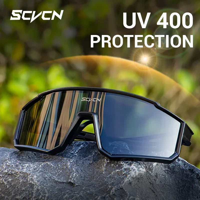 SCVCN New Cycling Glasses UV400 Sports Running Sunglasses Men Women Outdoor Drving Hiking Riding Goggles MTB Bicycle Eyewear