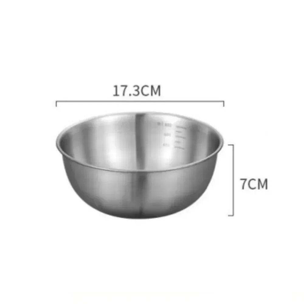 Large Capacity Stainless Steel Bowl Set with Scale for Cooking Baking Food Storage Home Kitchen Essentials Mixing Bowls