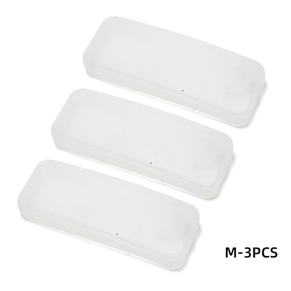 VIVIBEE Clip on Sunglasses Plastic Box Case M L White Transparent