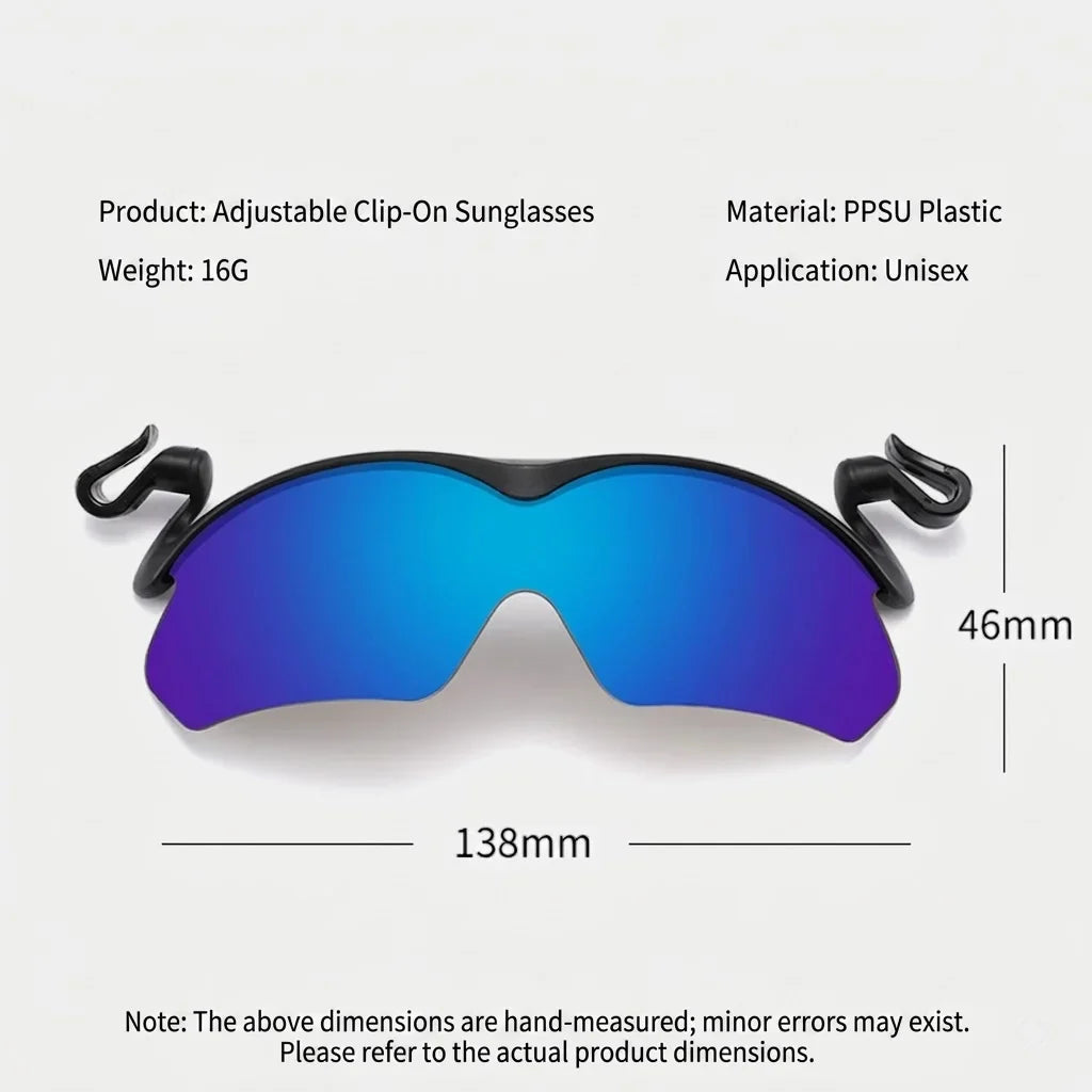 Men Women Blue Red Polarized Cycling Sunglasses Mirrored Len Clipped Edge On Hat Reduce Ear Pressure Protect Eyes Easy To Carry