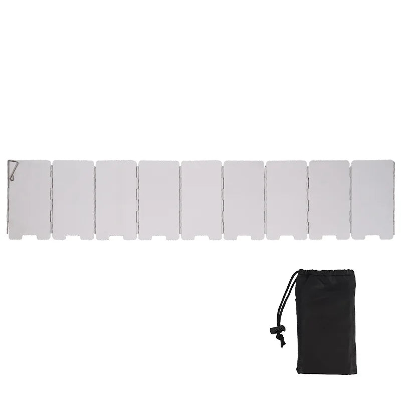 Outdoor Stove Wind Shield Camping Windscreen 9 Plates Foldable Gas Cookers Wind Deflectors Stove Equipment Accessory Tool