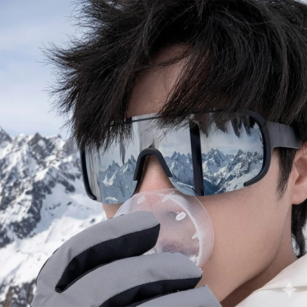 Fashion Oversized Windproof Sunglasses Men Women Shield Shielded Cycling Glasses Sports Ski Hiking Goggles Anti-Glare Sunshade
