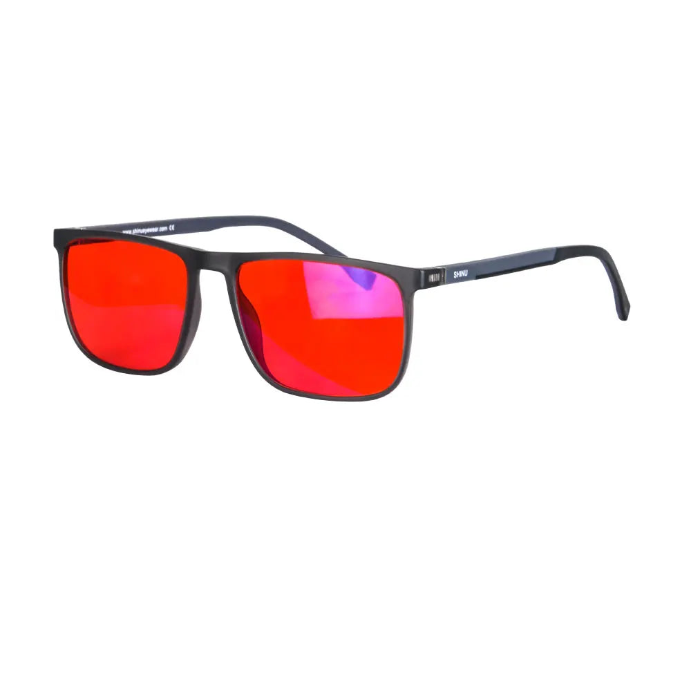 SHINU Good Sleep Blue Light Blocking Glasses Men Red Lenses Anti Green Light Eliminate Eye Strain Glasses Bluelight 078RD