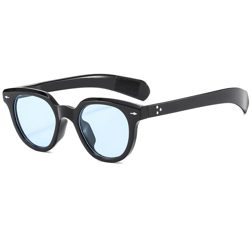 Fashion Round Sunglasses Women Retro Luxury Oval Female Shades Rivets Punk Men Sun Glasses UV400