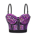 Grey Beading Gems Luxury Sexy Bra For Woman Hot Punk Rave Top Bralette y2k Bras Push Up Underwear Dance Club Brassiere Straps