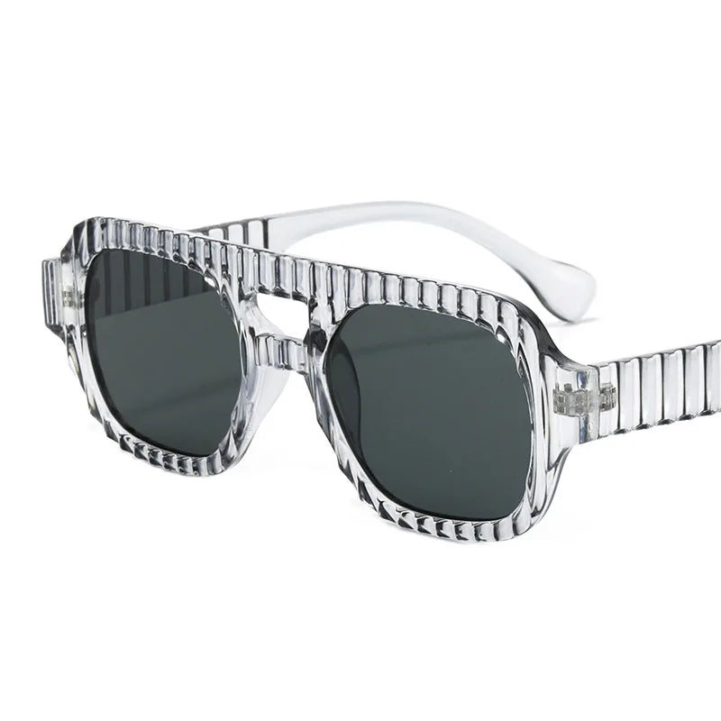 New Retro Double Beam Square Women Sunglasses Gradient Shades Design Men High Quality Sun Glasses UV400