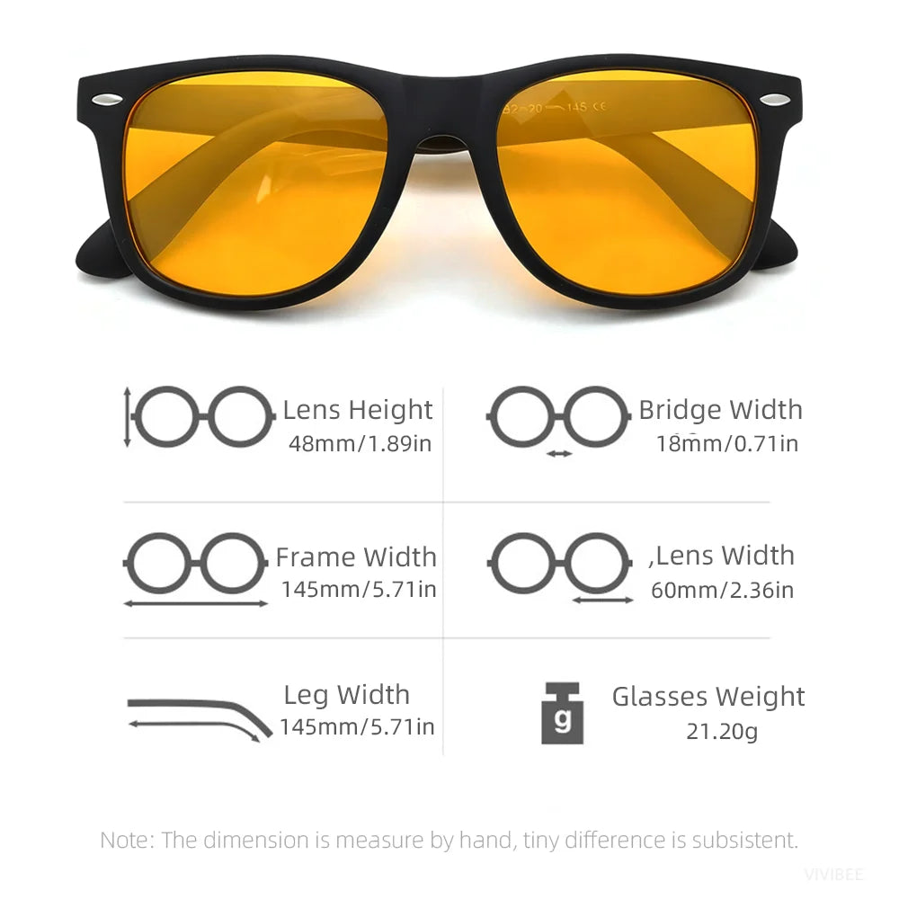 VIVIBEE Classic Square Gaming Blue Light Blocking Glasses Men Yellow Women Office Anti Light Eyeglasses Computer Filter Goggles