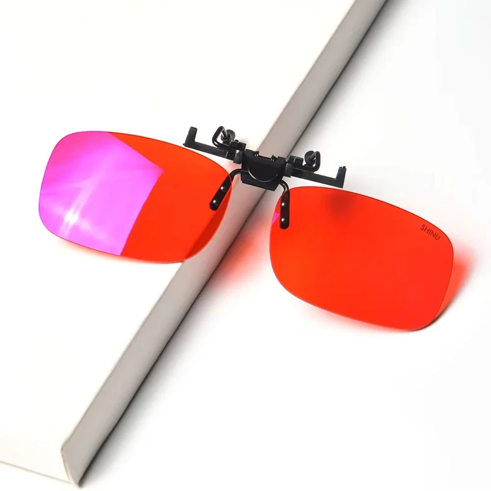 SHINU Orange Lenses Clip On Blue Light Blocking Glasses Can By Dyed Color With Perscription Lenses Myopia Glasses Men Or Women