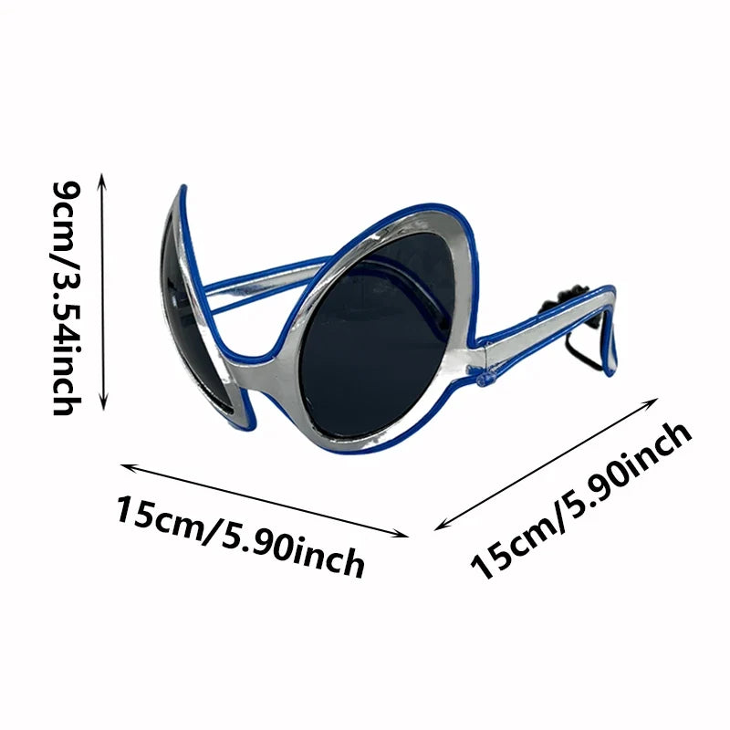 Halloween Funny Sunglasses Personalized Eyewear Alien Style Glasses Luminous Neon Glasses For Rave Festival Club Party Props