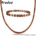 ARADOO Premium Copper Bracelet Necklace for Women Men Jewelry Set Gifts