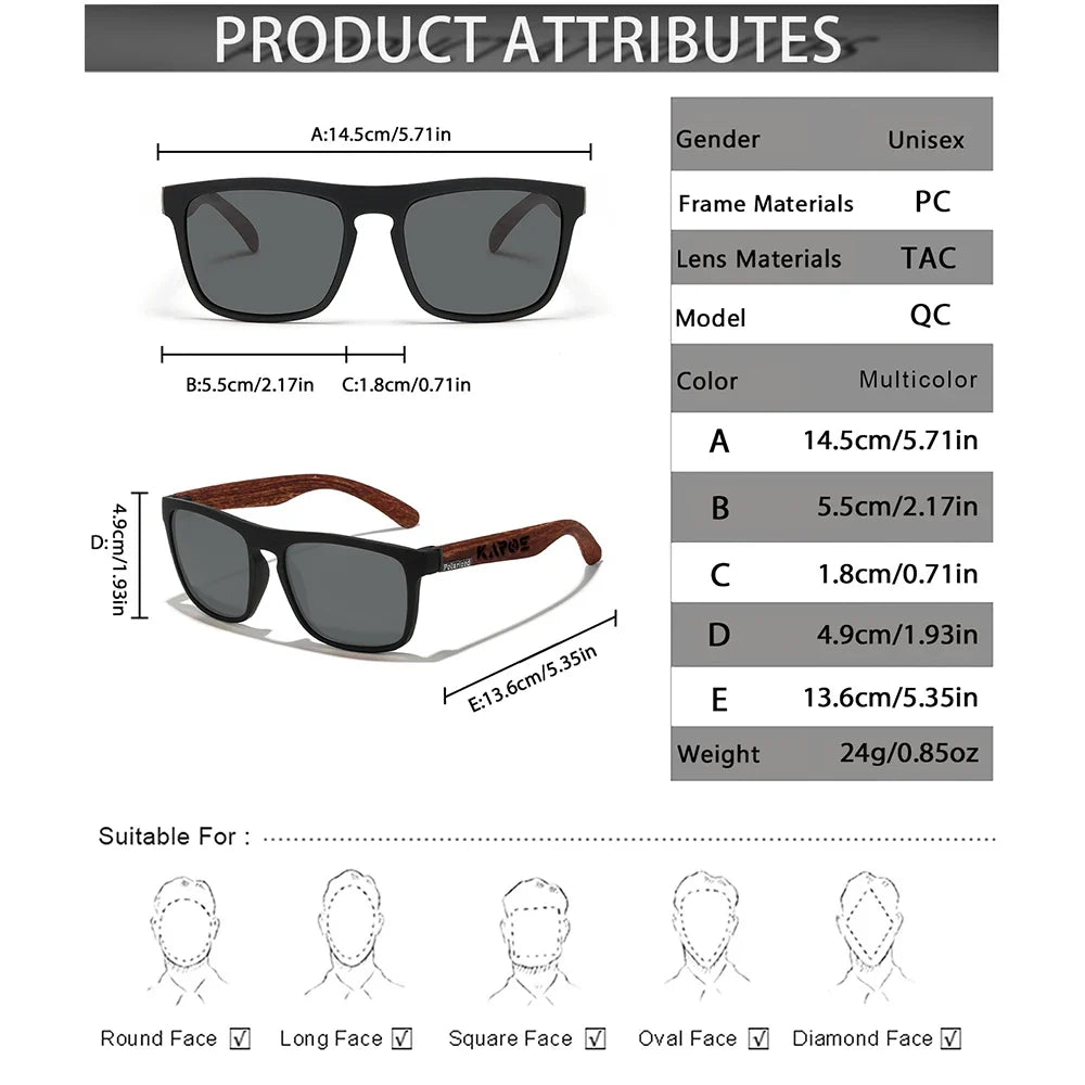 COOLMEN Classic Men Square Polarized Fishing Sunglasses Outdoor Driving Cycling Running Goggles Vintage Large Frame UV400