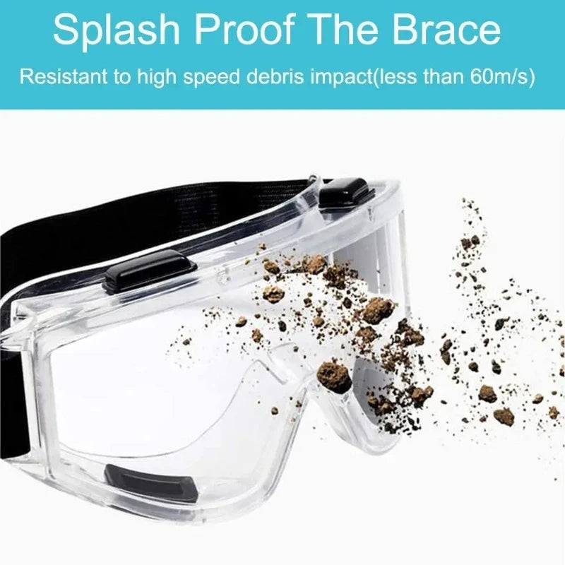 Clear Antifog Safety Goggles Anti Splash Windproof Protective Glasses for Industrial Work Lab Research Cycling Riding