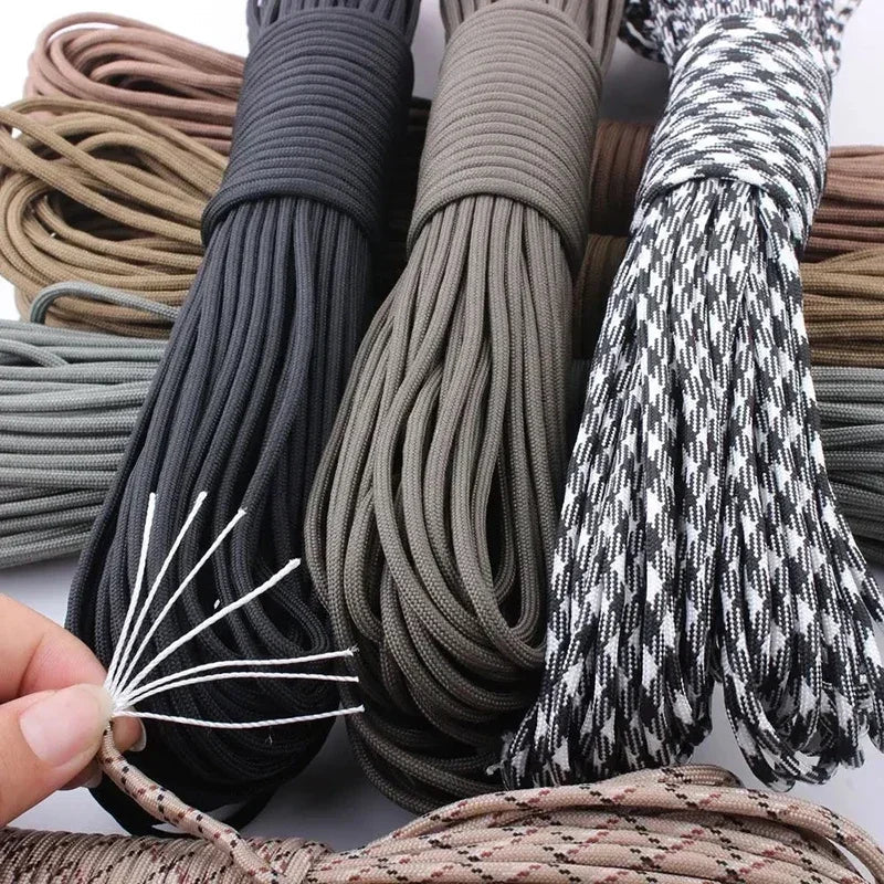 550 Paracord 7 Strand 4mm Durable Camping Accessories Outdoor Survival DIY Bracelet Rope Hiking Clothesline Camping Gadgets