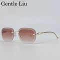 Rimless Square Sunglasses Men 2026 Luxury Brand Unique Punk Frameless Sun Glasses For Male Traveling Eyewear Metal Frame Shades