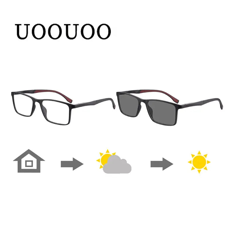 Photochromic Bifocal Reading Glasses Men See Near Reader See Far Gray Sunglasses Men Presbyopia  Can Custom With Cylinder Degree