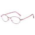 Women's bifocal reading glasses with anti-blue light, folding case, oval pink, for presbyopia.