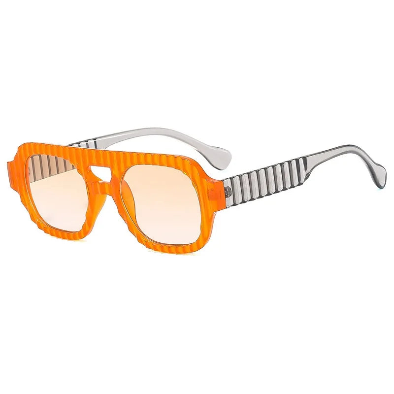New Retro Double Beam Square Women Sunglasses Gradient Shades Design Men High Quality Sun Glasses UV400